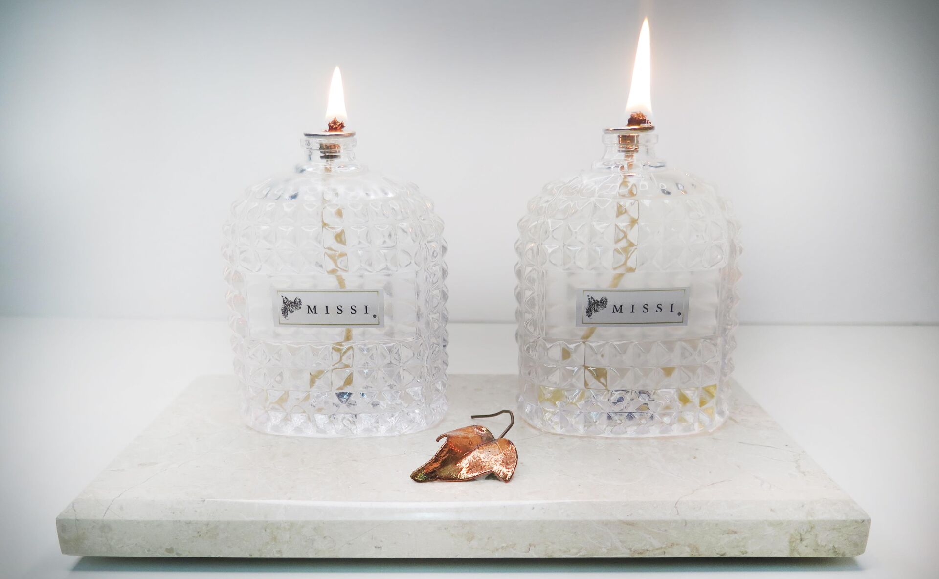 2'li Palo Santo Kokulu Oval Kristal Cam Şişe Kandil Seti (2x100 ml)