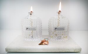 2'li Palo Santo Kokulu Oval Kristal Cam Şişe Kandil Seti (2x100 ml)