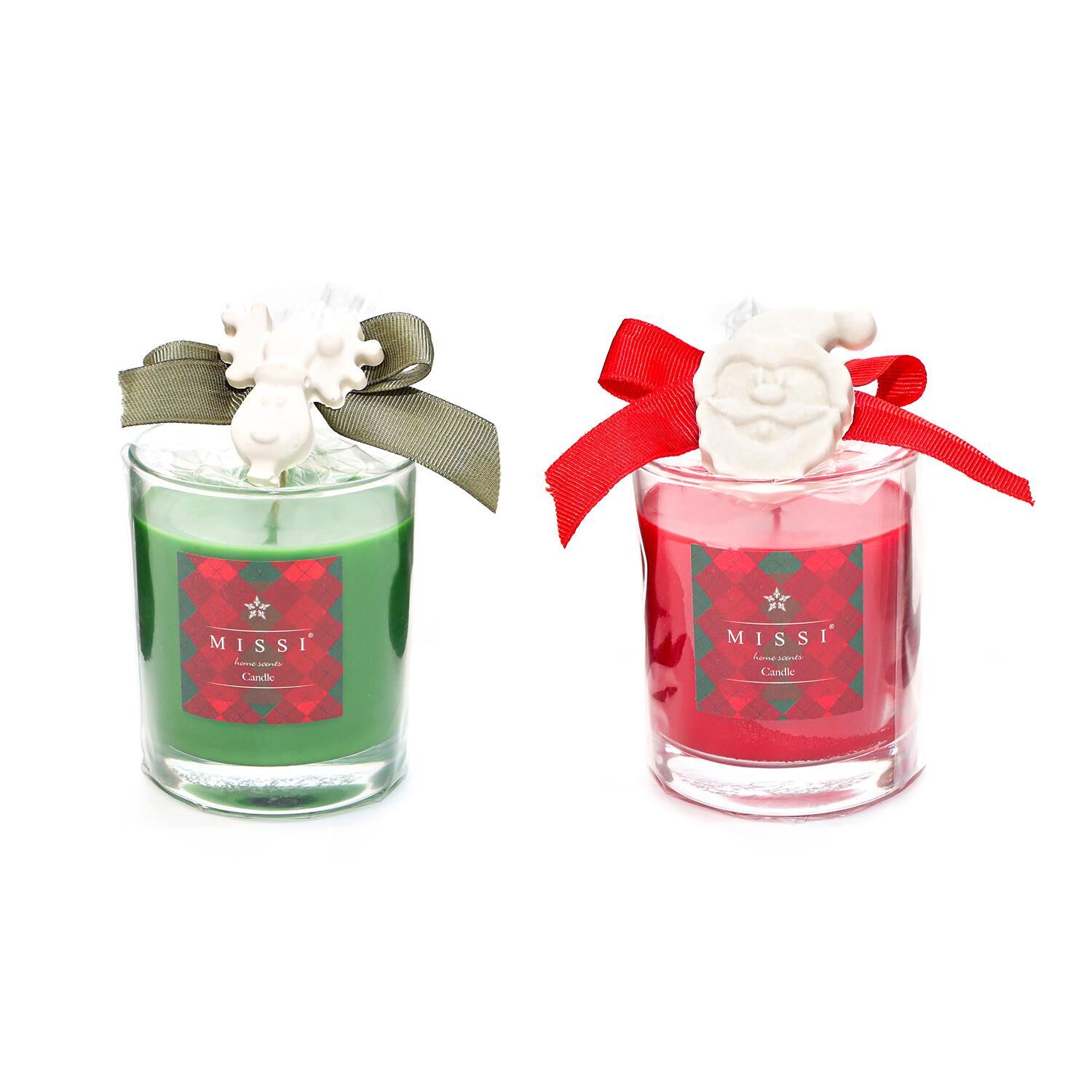 Yılbaşı Aroması-Amber Wood Kokulu Vegan Mum Seti