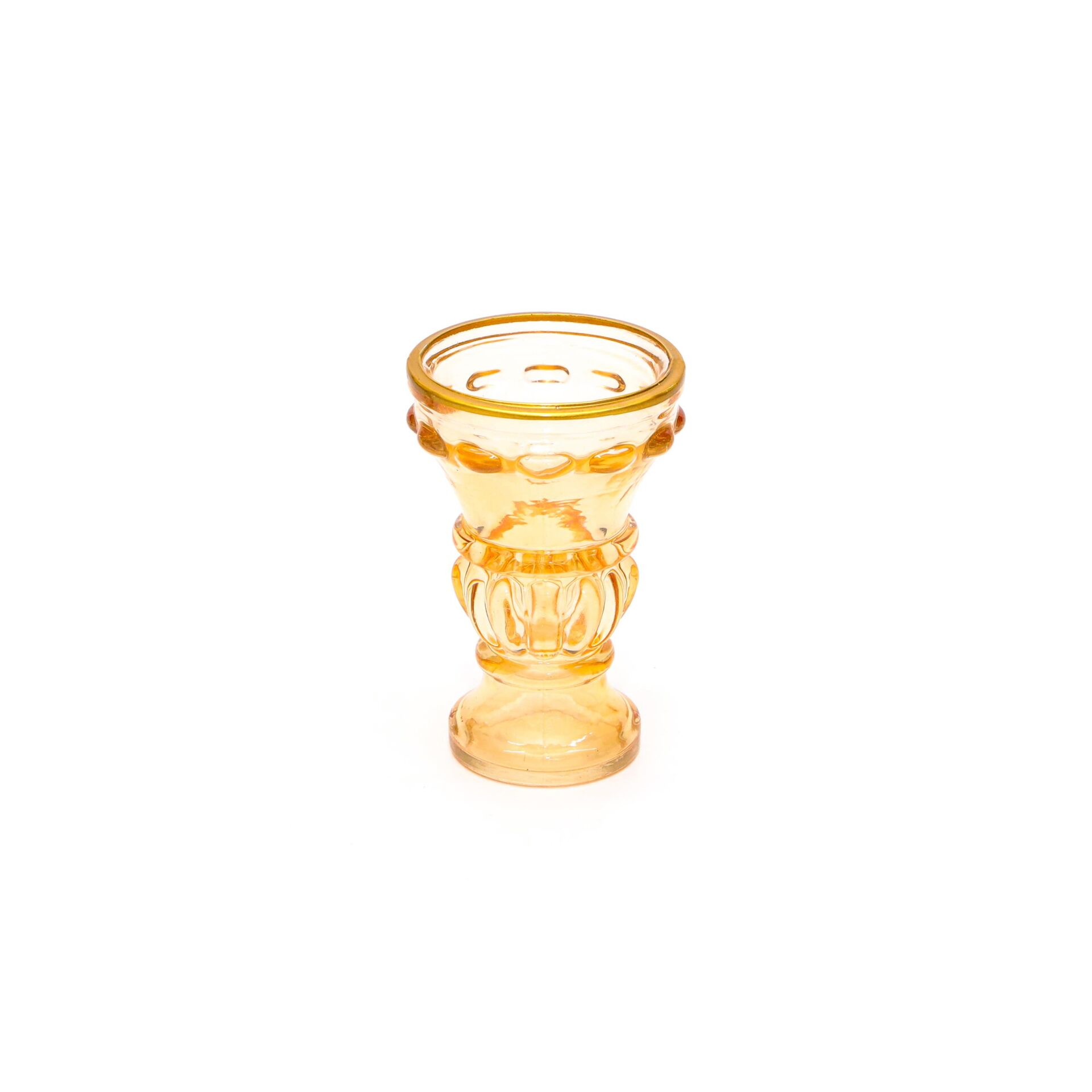 Kristal Gold Detaylı Amber Şamdan Mumluk