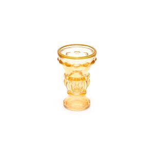 Kristal Gold Detaylı Amber Şamdan Mumluk