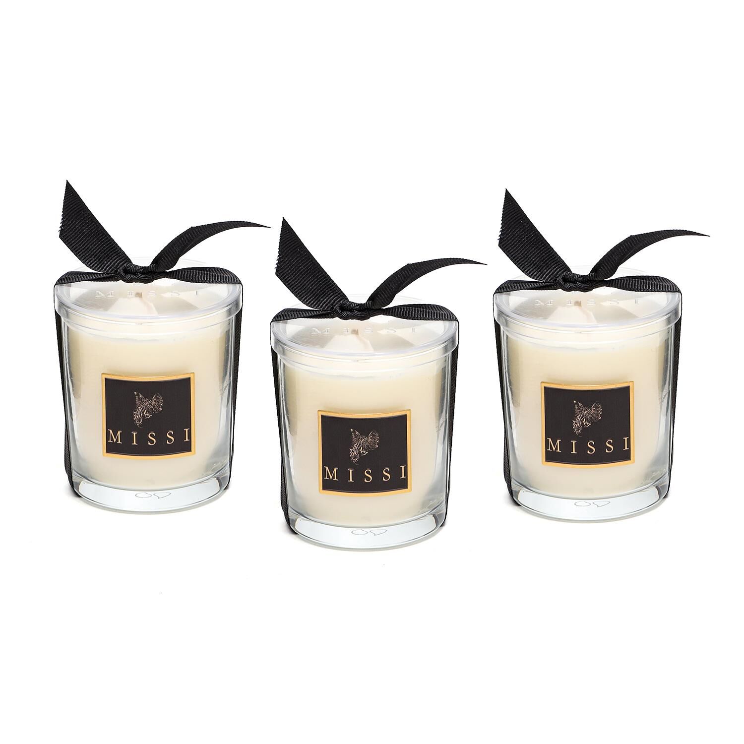 Üçlü Pırıltı Mum Seti - Black Vanilya