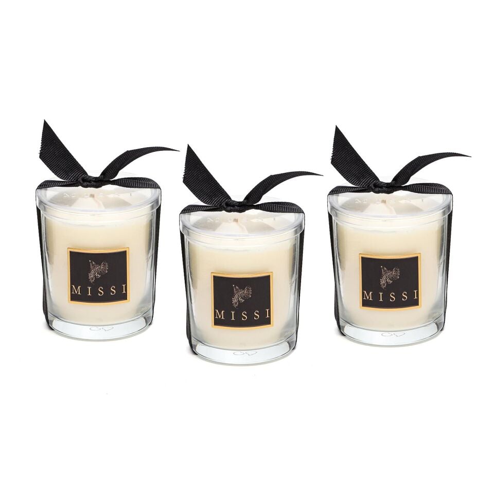 Üçlü Pırıltı Mum Seti - Black Vanilya