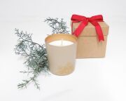 Özel Kutulu Büyük Gold Desenli Bardak Apple Cinnamon Kokulu Vegan Mum