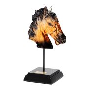 Özel El Yapımı Dekoratif Amber At Büst/Heykel