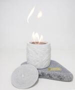 MİSSİ MERMER KAİDELİ MASÜSTÜ AT RÖLYEFLİ GRİ ŞÖMİNE