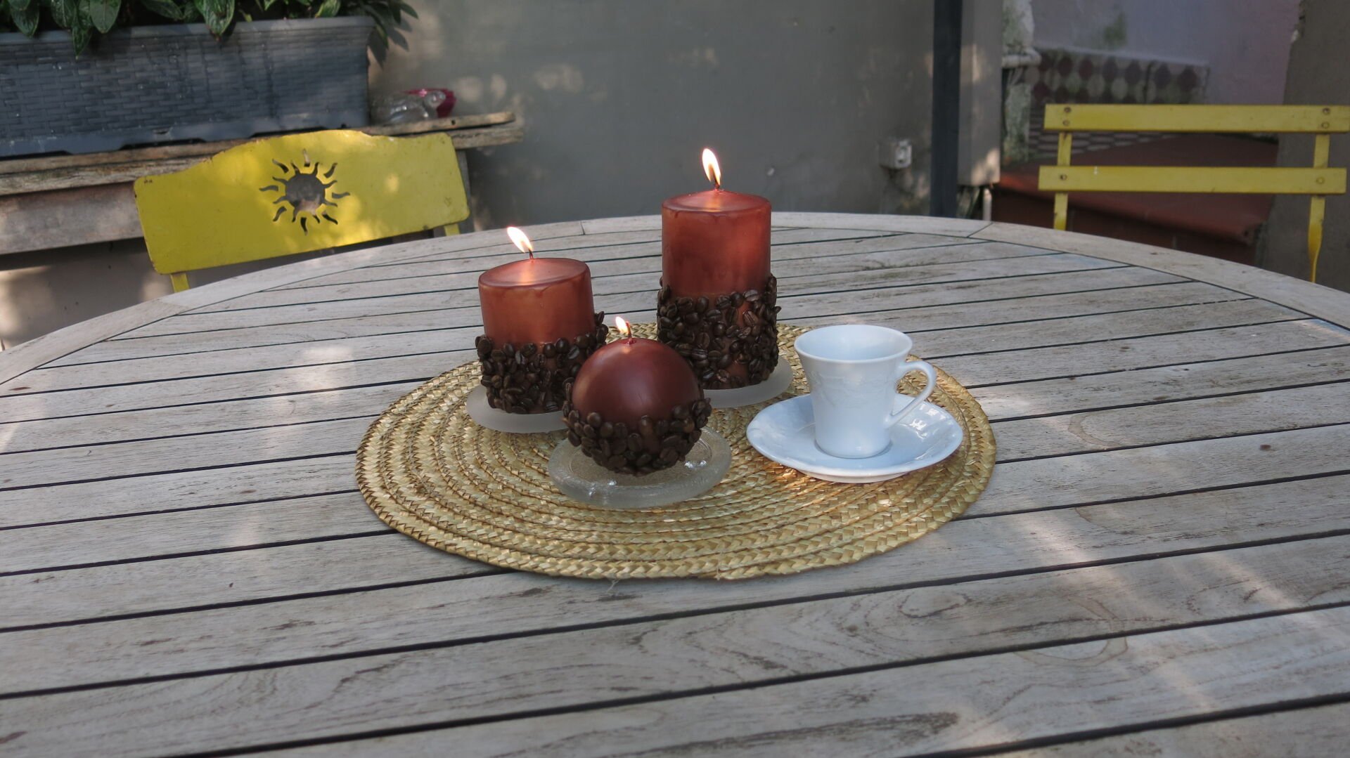 3LÜ KAHVELİ MUM SETİ