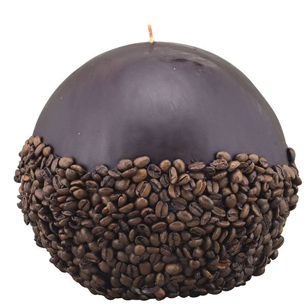 20 cm Kahve Çekirdekli Kahve Kokulu Top Mum