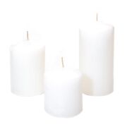 3lü Ekru Silindir Mum Seti (5,5 cm-7,5 cm-10 cm)
