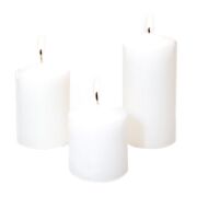 3lü Ekru Silindir Mum Seti (5,5 cm-7,5 cm-10 cm)