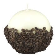 10 cm Kahve Çekirdekli Ekru Top Mum