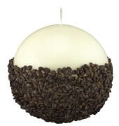 20 cm Kahve Çekirdekli Vanilya Kokulu Ekru Mum