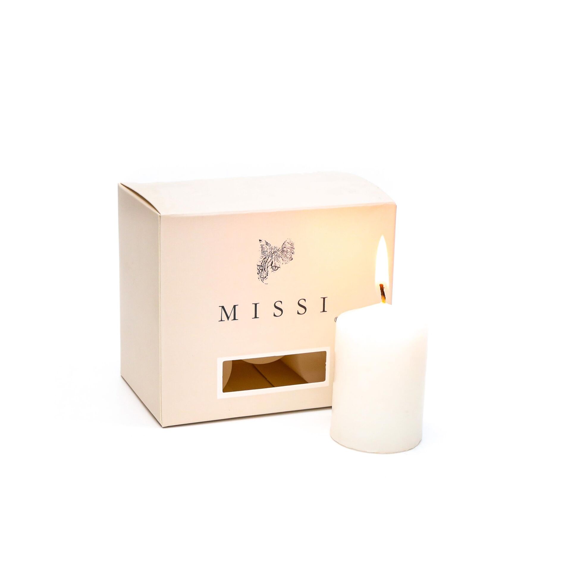 6'lı Ekru Mum Seti  (4X6 cm)