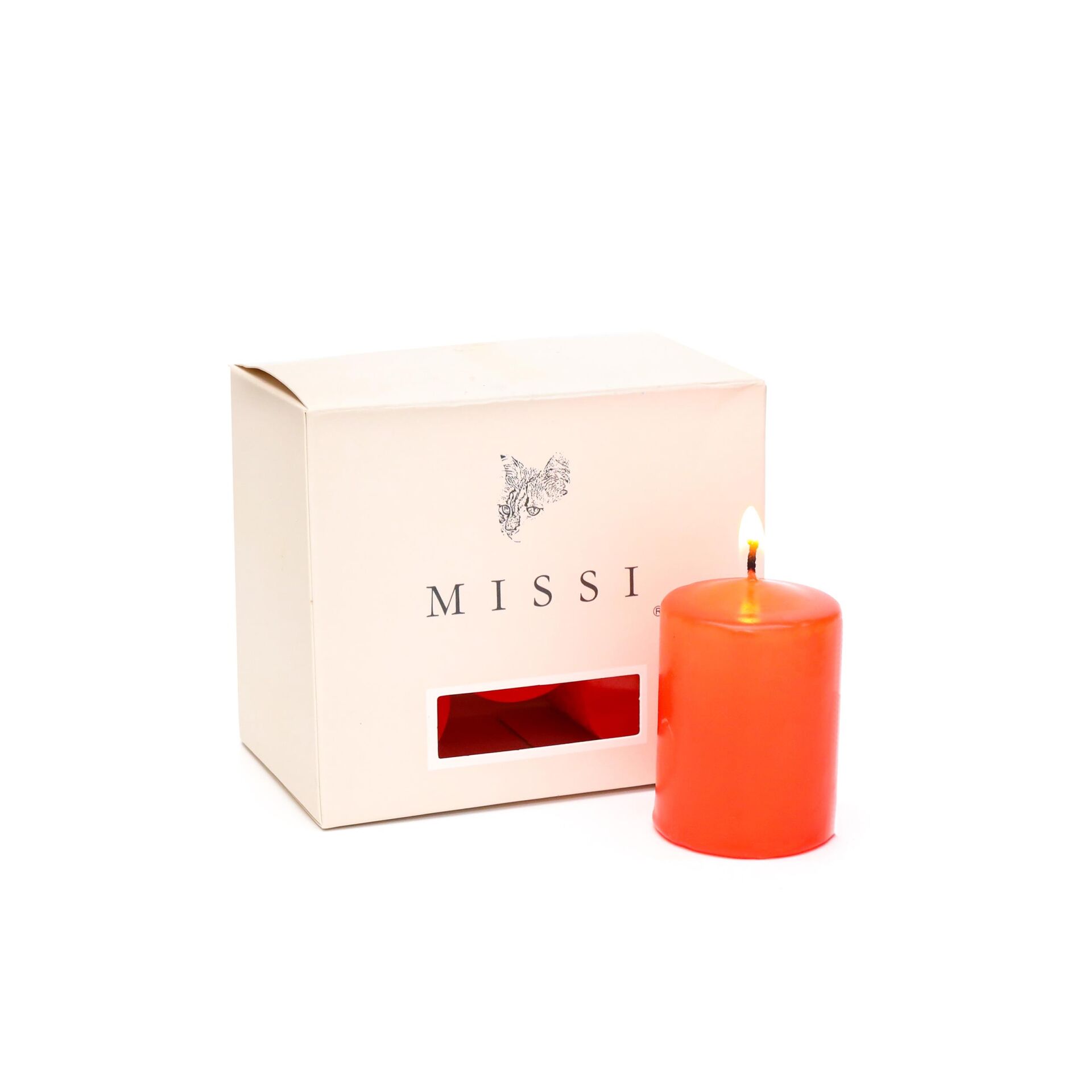 6'lı Turuncu Mum Seti  (4X6 cm)