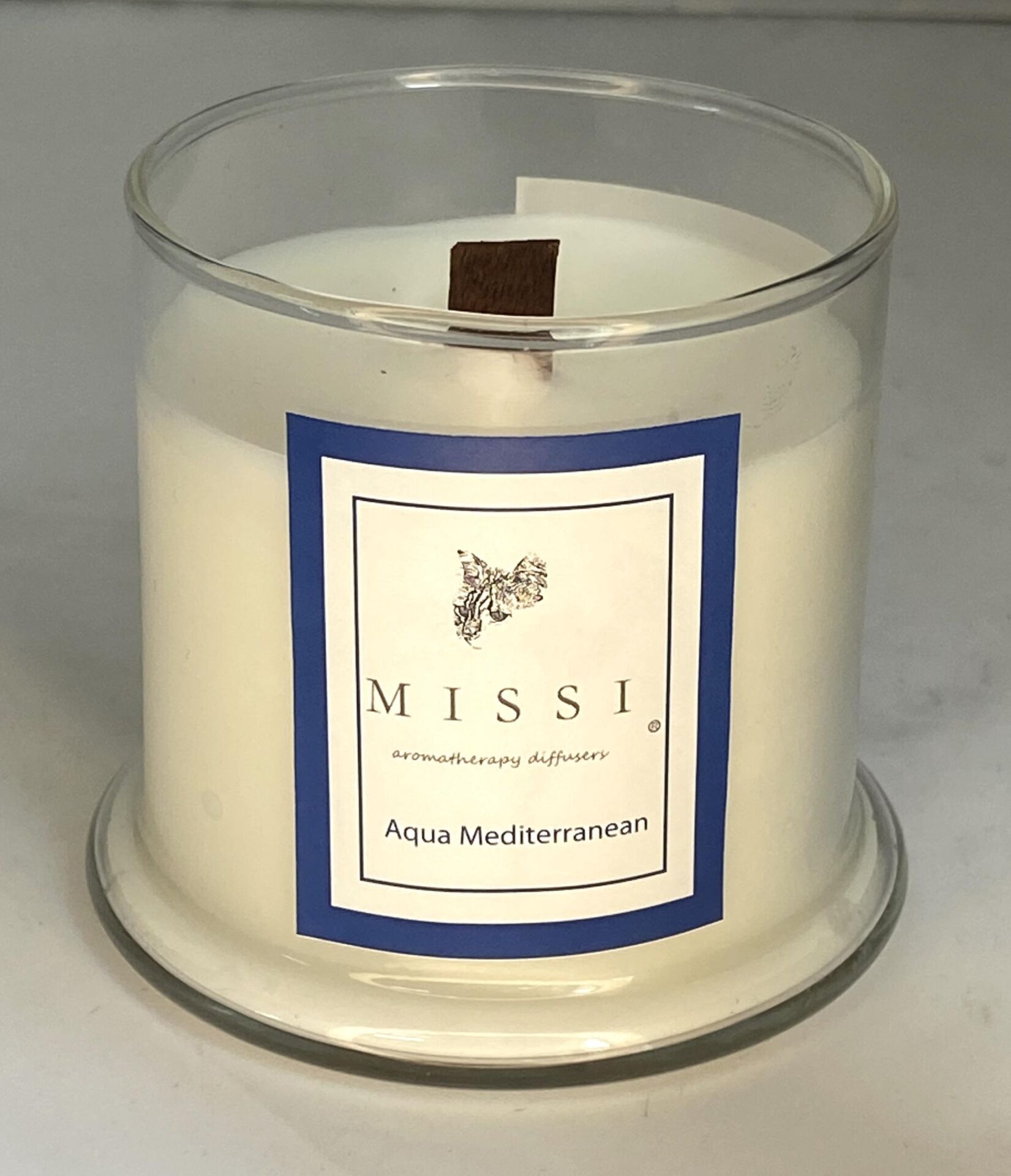 Ahşap Fitilli Aqua Mediterranean Vegan Mum