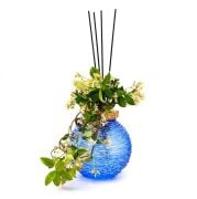 Mavi Elegance Yuvarlak Cam Vanilya Sandal Oda Kokusu&Vazo