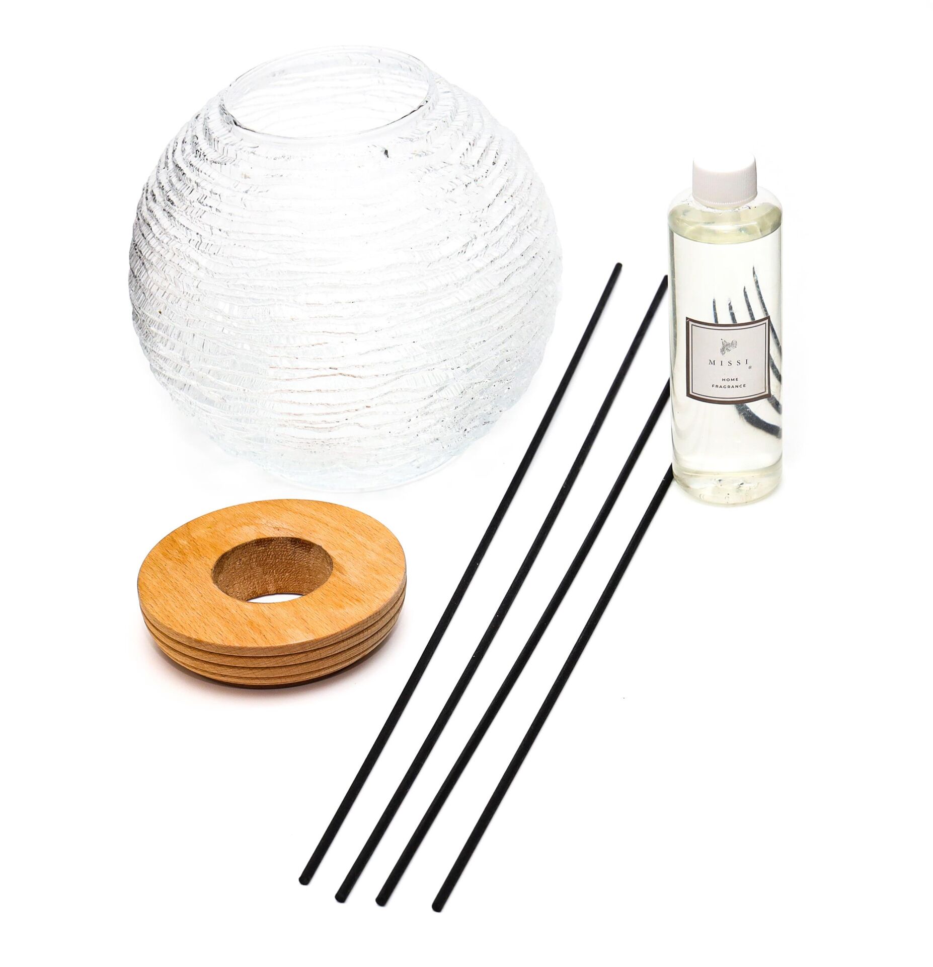 Elegance Yuvarlak Cam İncir-Nar Oda Kokusu&Vazo