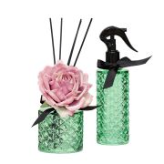 Kristal Gül Serisi- Yeşil Cam/White Jasmine Oda Kokusu