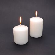 2Lİ Ekru Kalın Mum Seti (7 cm çap)