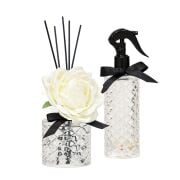 Kristal Gül Serisi- Şeffaf Cam/Black Vanilya Oda Kokusu