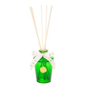 130 ml Yeşil Konik Cam Şişe Bambu Çubuklu White Jasmin Oda Kokusu