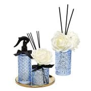 Kristal Gül Serisi- Mavi Cam/ Vanilya Sandal Oda Spreyi