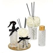 Kristal Gül Serisi- Şeffaf Cam/Black Vanilya Oda Spreyi