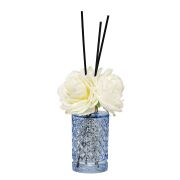 Kristal Gül Serisi- Mavi Silindir Cam/Yasemin Sandal Oda Kokusu