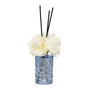 Kristal Gül Serisi- Mavi Silindir Cam/Yasemin Sandal Oda Kokusu