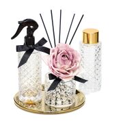 Kristal Gül Serisi- Şeffaf Cam Black Vanilya Kolonya