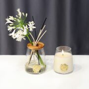 Garden Rose-Pudra Kokulu Aromatik Doğa Üçlüsü Set (Oda Kokusu-Vegan Mum-Vazo)