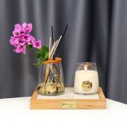 Garden Rose-Pudra Kokulu Aromatik Doğa Üçlüsü Set (Oda Kokusu-Vegan Mum-Vazo)