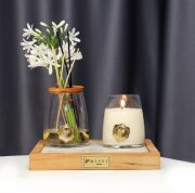 Garden Rose-Pudra Kokulu Aromatik Doğa Üçlüsü Set (Oda Kokusu-Vegan Mum-Vazo)