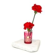 Flora Design- Minimal Kırmızı Kesme Cam Vazo