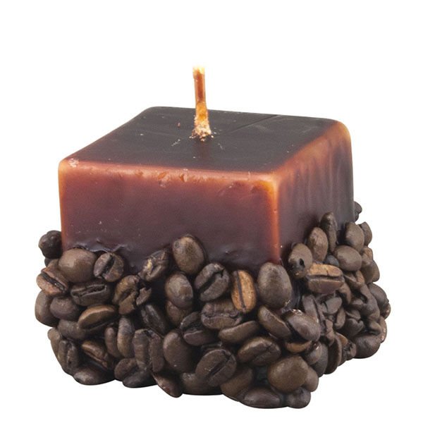5,5 X 5,5 Kahve Çekirdekli Kahverengi Mum