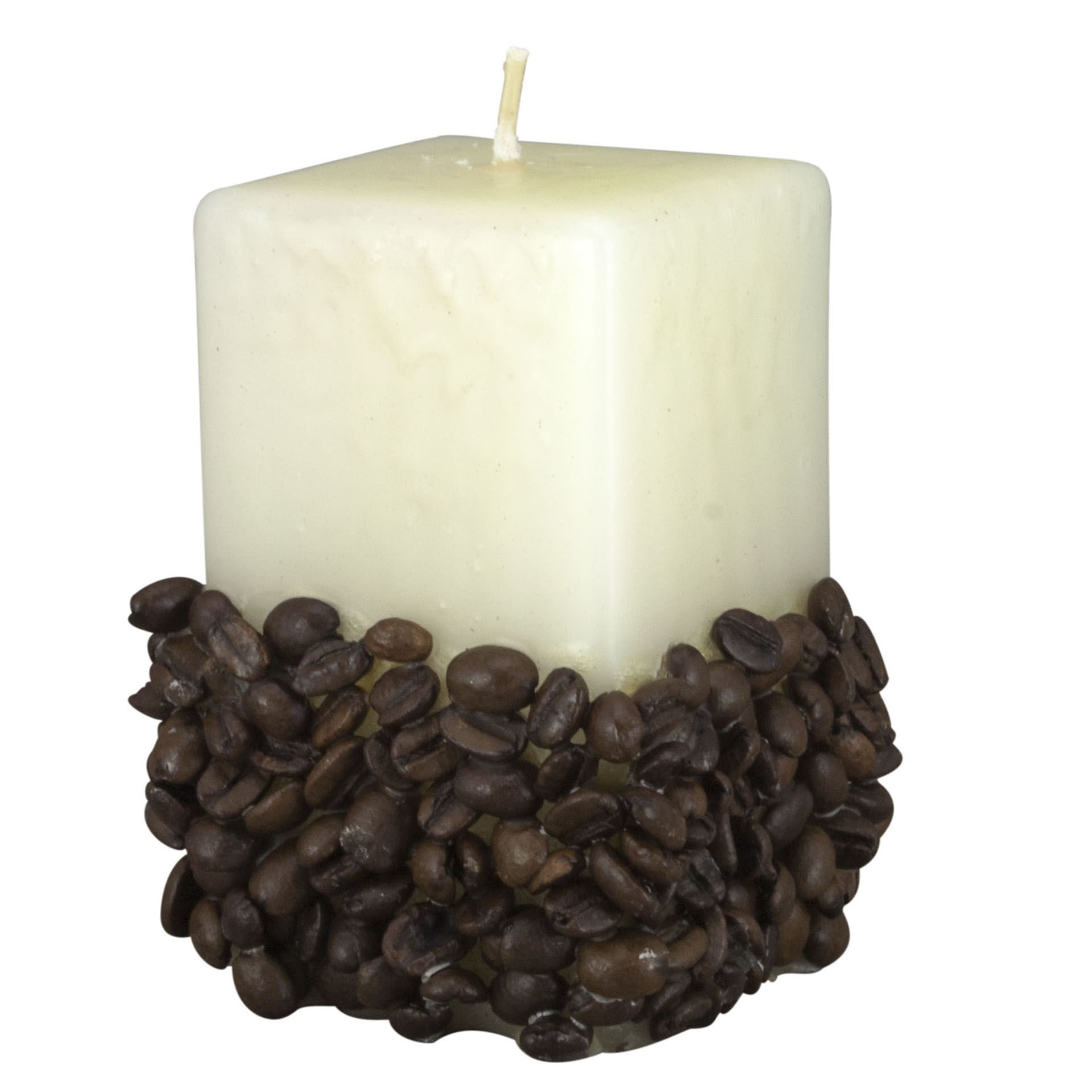 5,5 X 10 Kahve Çekirdekli Ekru Mum