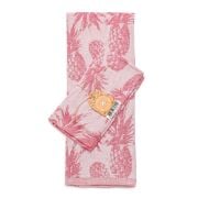 2'li Pembe Ananas Jakarlı Kurulama Bezi Seti