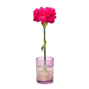 Flora Design- Minimal Mor Yaprak Kesme Cam Vazo