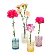 Flora Design- Minimal Mavi Yaprak Kesme Cam Vazo