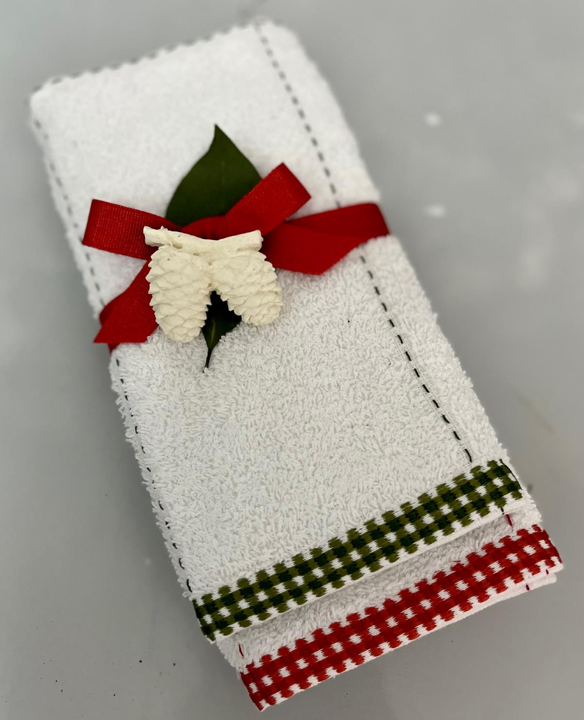 MİSSİ  2Lİ EKRU PAMUK EL HAVLUSU HEDİYE SETİ