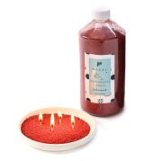 Yaratıcı İnci Tozu İncir-Nar Kokulu Kırmızı Renk Mum (30 adet fitil ile birlikte)-400 gr