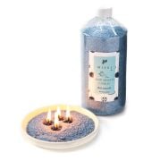 Yaratıcı İnci Tozu Dark Wood Kokulu Gri Renk Mum (30 adet fitil ile birlikte)-400 gr