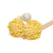 Bloom & Breeze Serisi- Sarı Seramik Taşlı Doğal Bambu Kamış Seti