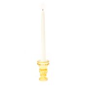 Gold Detaylı Amber Kristal Cam Şamdan Mumluk (Tekli)