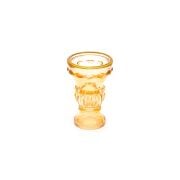 Gold Detaylı Amber Kristal Cam Şamdan Mumluk (Tekli)