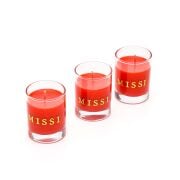 3'lü Spice Orange Kokulu Kırmızı Shot Bardak Vegan Mum Seti