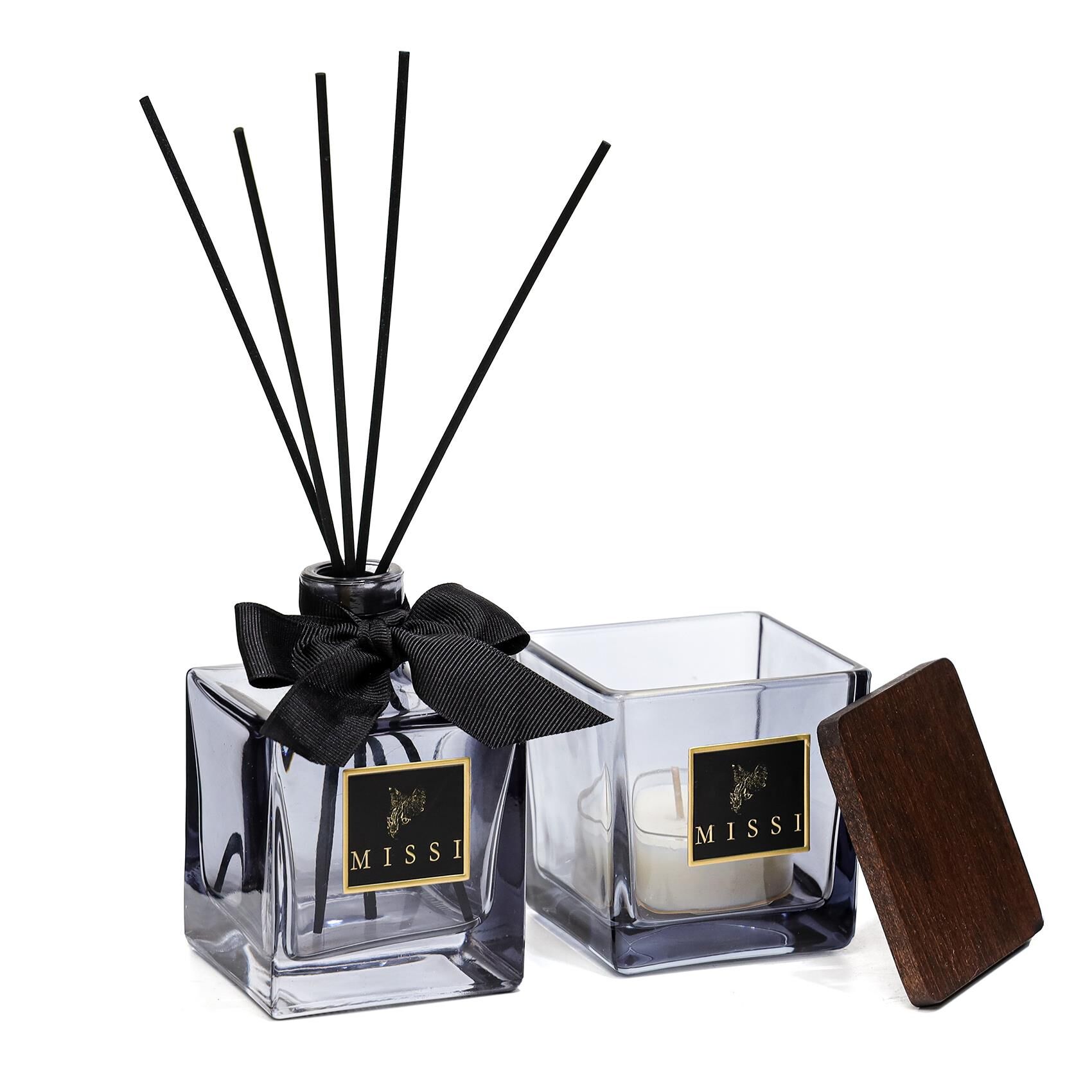 Simple Luxe Collection-Black Vanilya Oda Kokusu ve Mumluk Seti