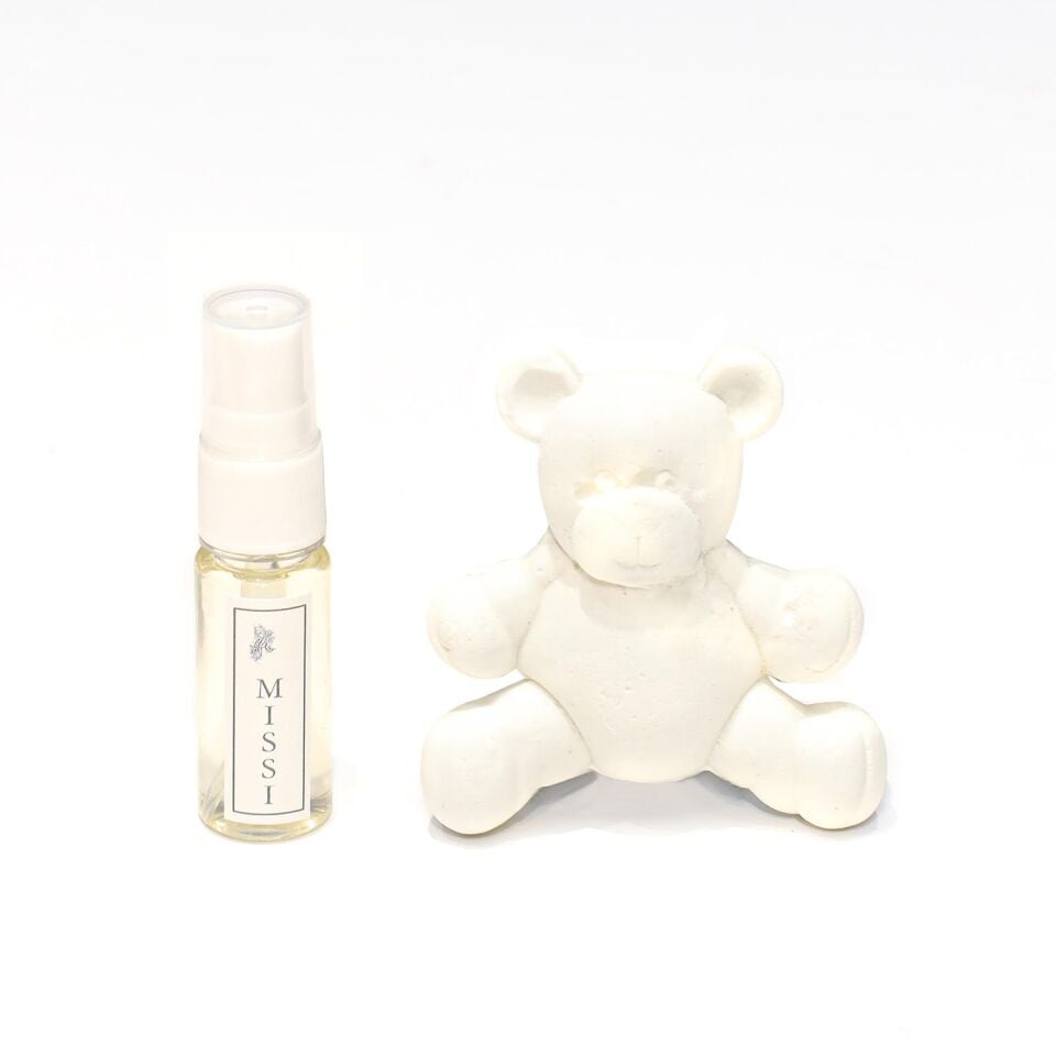 Ekru Ayıcık Taşlı Oud Araba/Araç Kokusu (20 ml esans ile birlikte)