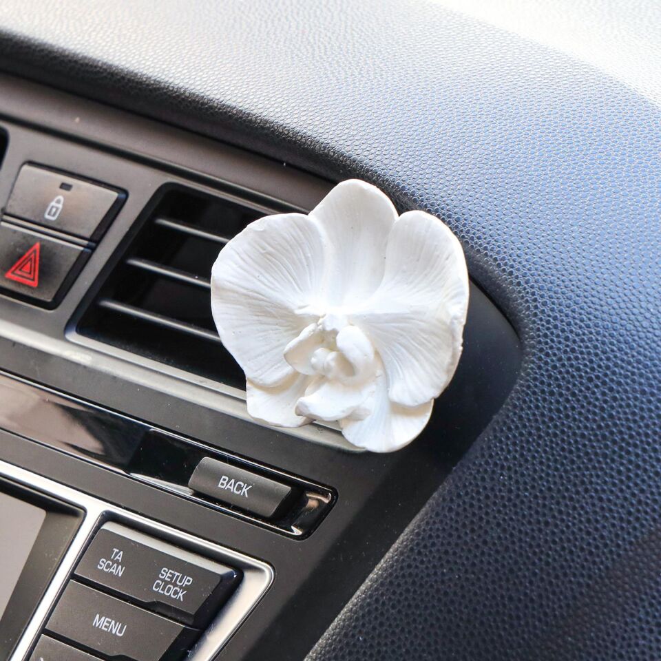 Ekru Orkide Taşlı White Jasmine Araba/Araç Kokusu (20 ml esans ile birlikte)