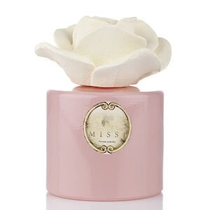 MİSSİ 200 CC PEMBE ŞİŞE GÜL SERAMİK TAŞLI WHITE ROSE ODA KOKUSU